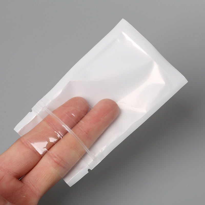 100 pieces DIY jewelry earring bracelet packaging bags, semi-transparent self-sealing bags with hanging holes, zipper bags, ribbed bags Secondary image