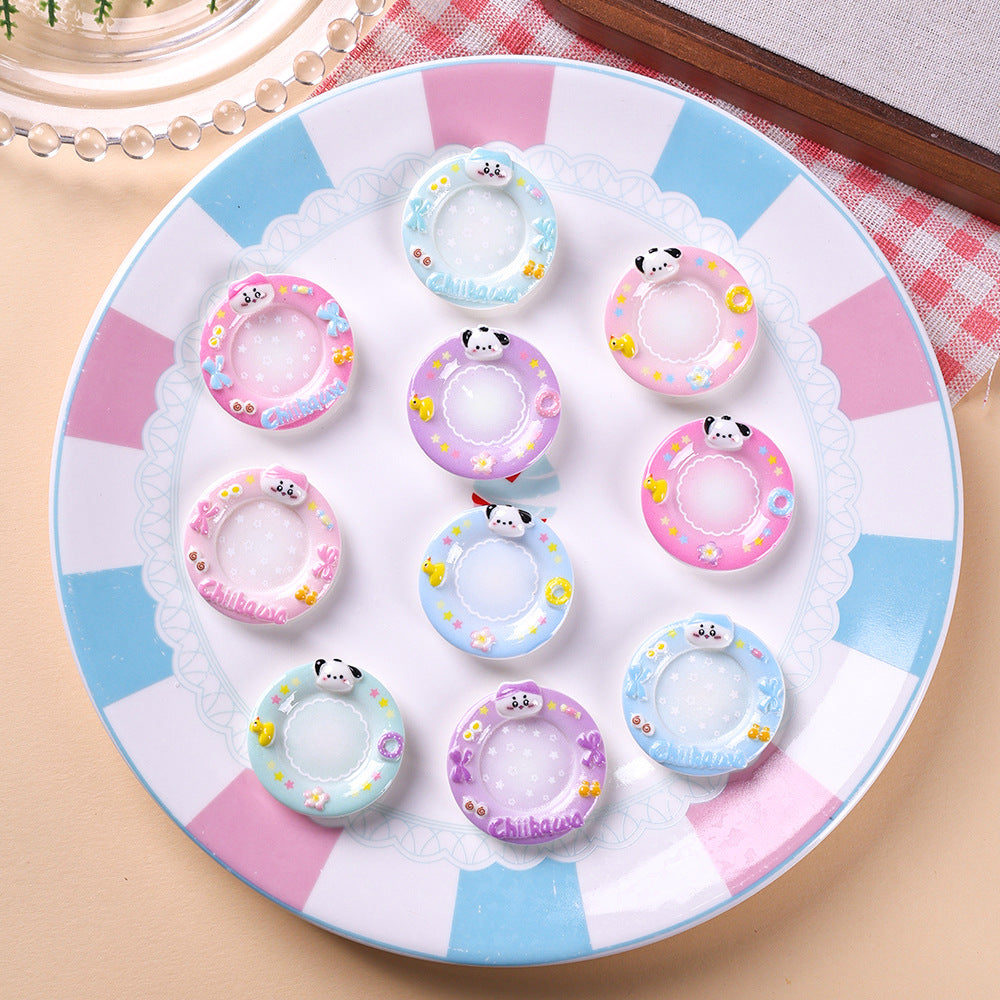 Cute cartoon pattern small plates DIY miniature food toys for dollhouses, resin accessories Secondary image