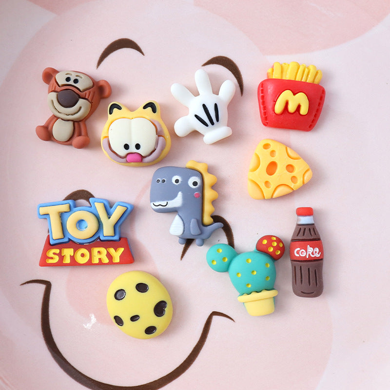 Cartoon cola, french fries, dinosaur, letter charms, resin accessories, hair accessories, phone case DIY materials Secondary image