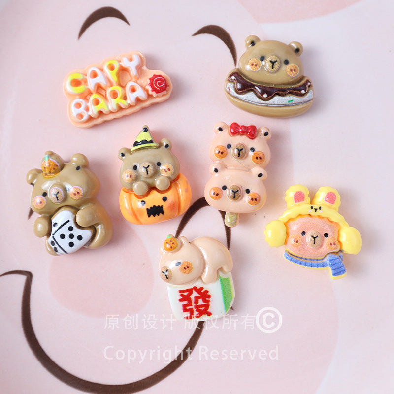 Capybara resin accessories DIY cream glue phone case hair accessory pendant shoe buckle water cup sticker Secondary image