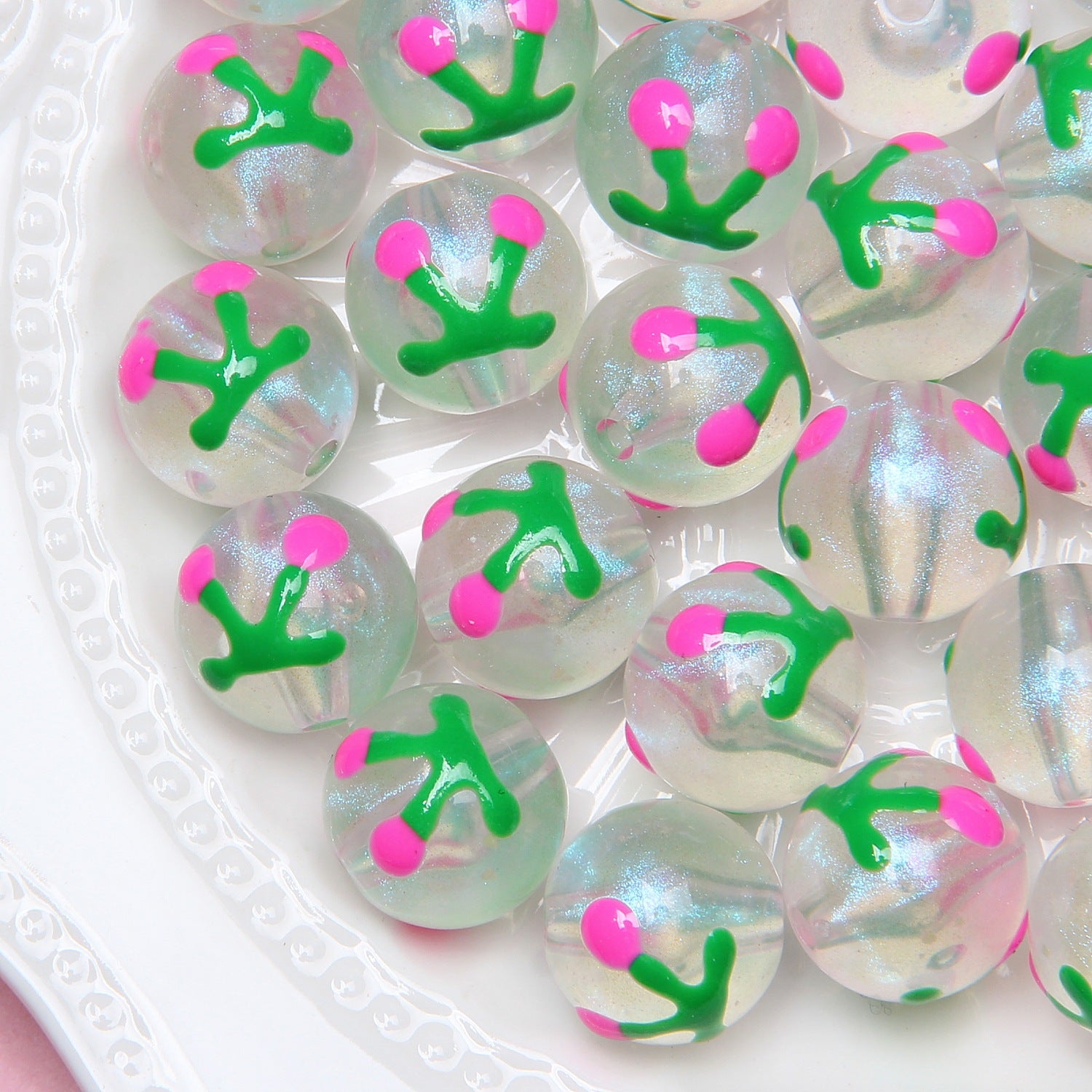 16mm Creative Cute Hand-painted Oil Drop Beads DIY Phone Chain Bracelet Necklace Jewelry Accessories Secondary image