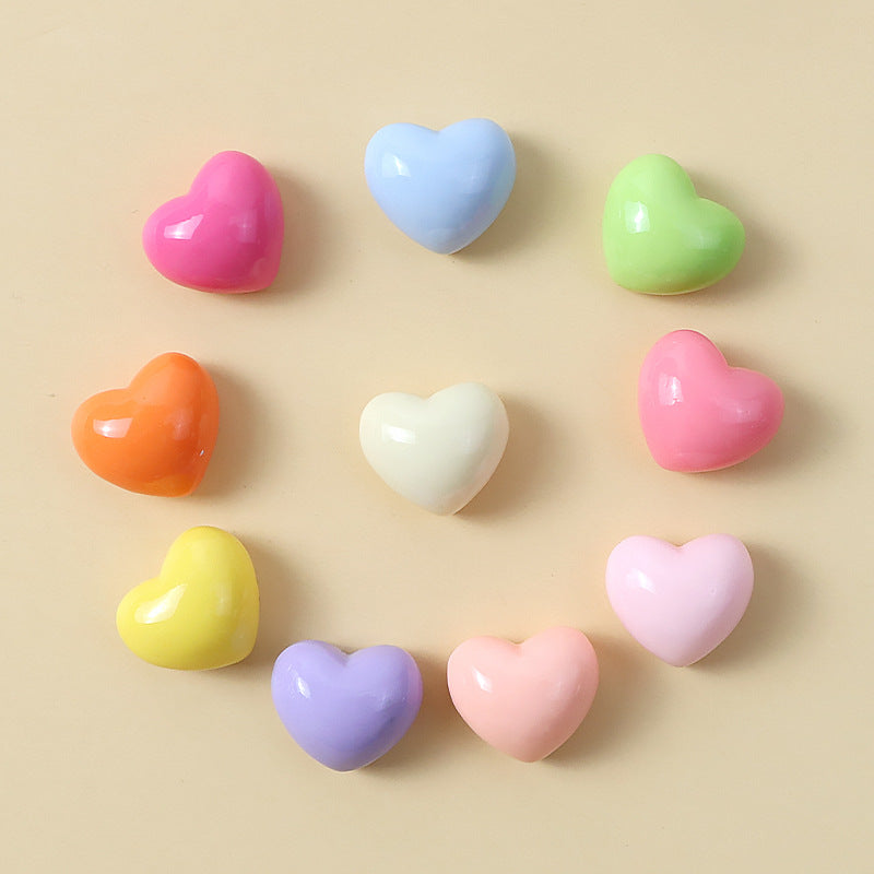 Glossy chubby heart-shaped resin heart DIY accessory parts for girls' hair accessories and hair clips, handmade materials Secondary image