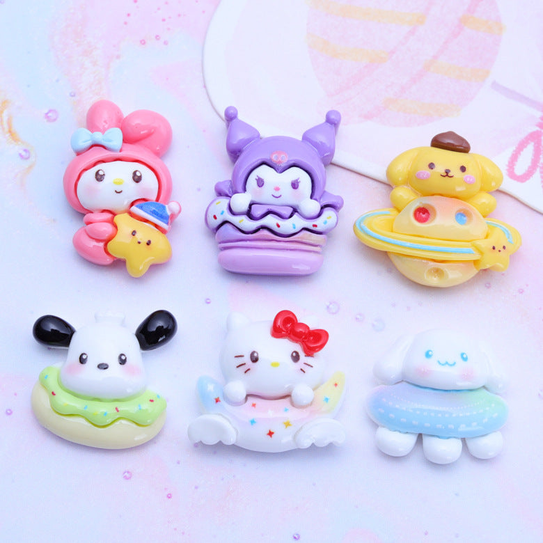 Dreamy Planet Animal DIY Cream Glue Phone Case, Cup Stickers, Hair Accessories, Hair Clips, Glossy Resin Decorative Parts Secondary image