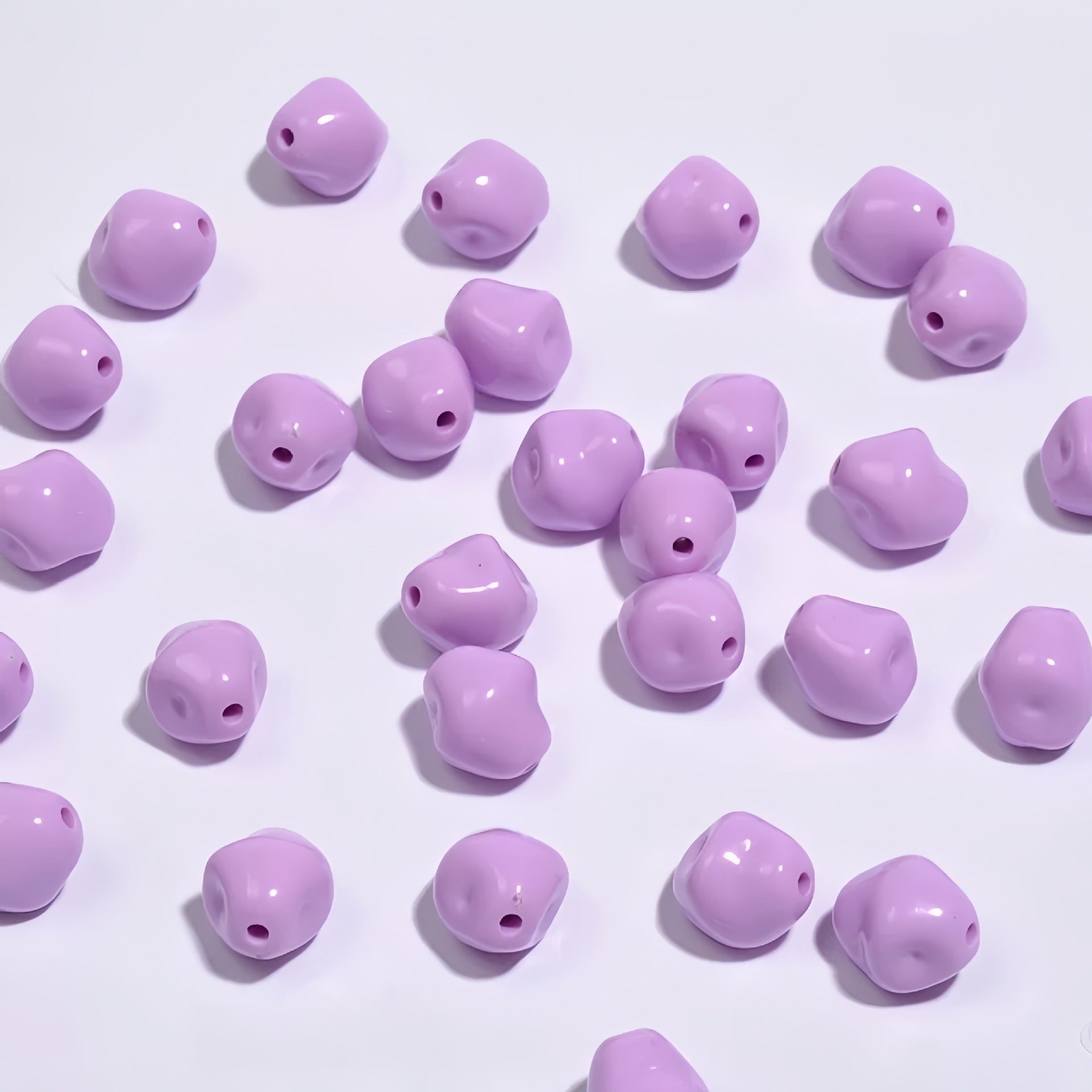 11mm colorful acrylic irregular-shaped loose beads DIY jewelry accessories luminous stone-shaped spacer beads for bracelet beading Secondary image