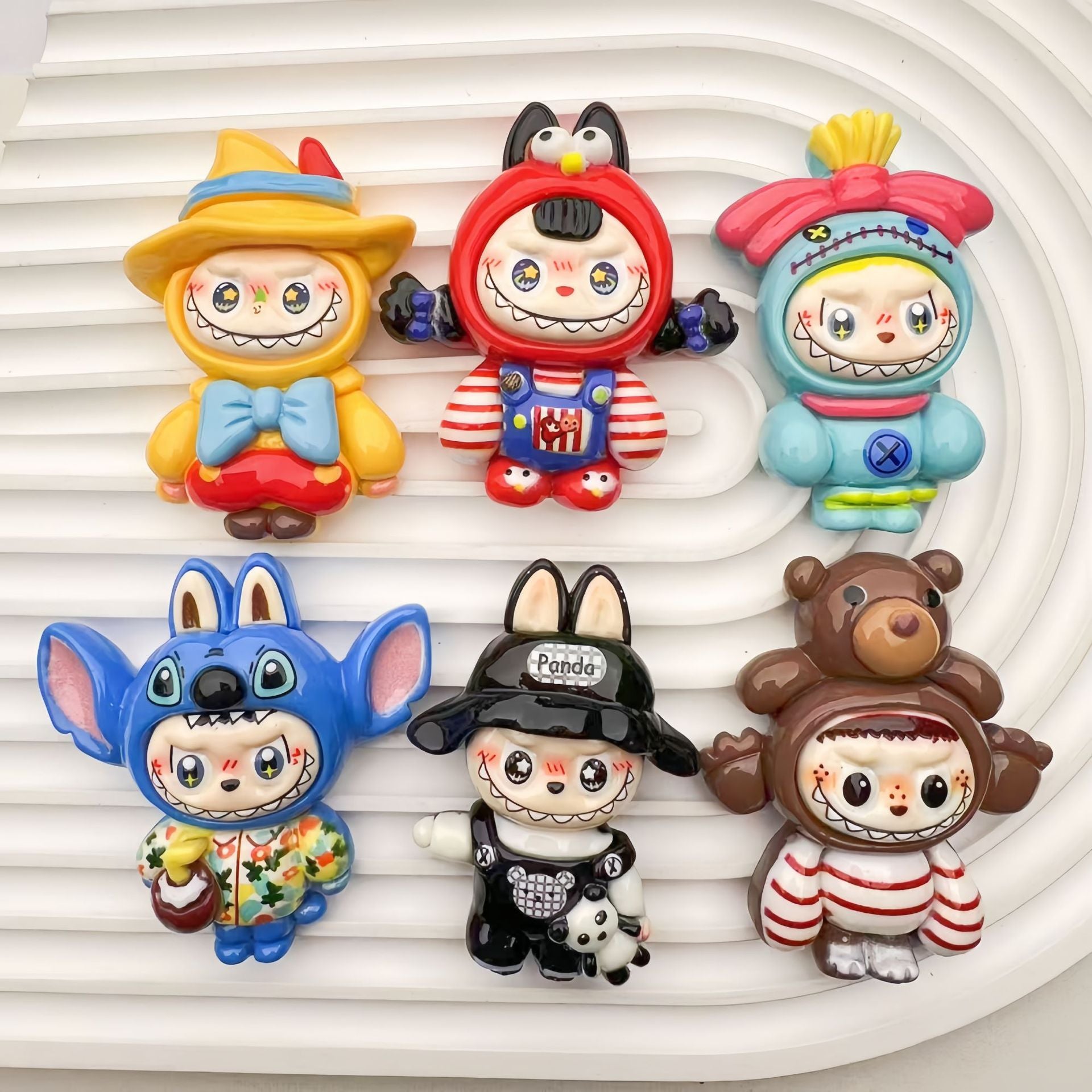 Cartoon oversized character figurine DIY resin accessories handmade fridge magnet materials keychain pendants accessories patches Secondary image