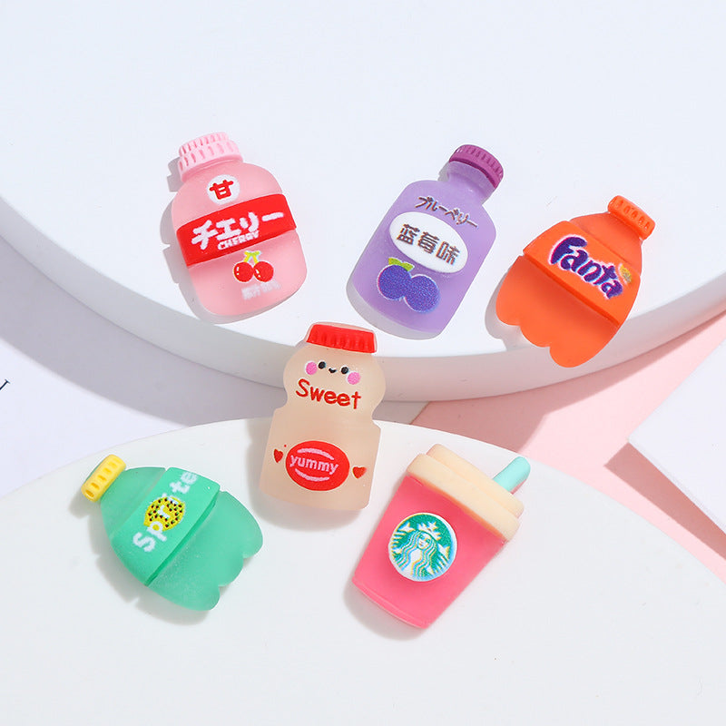 Mini resin simulated beverage bottle DIY cream glue phone case accessories material kit for handmade hair accessories Secondary image