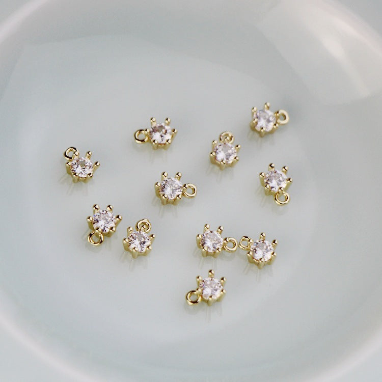 Zirconia small pendant 4.5mm DIY handmade bracelet necklace accessories materials Secondary image