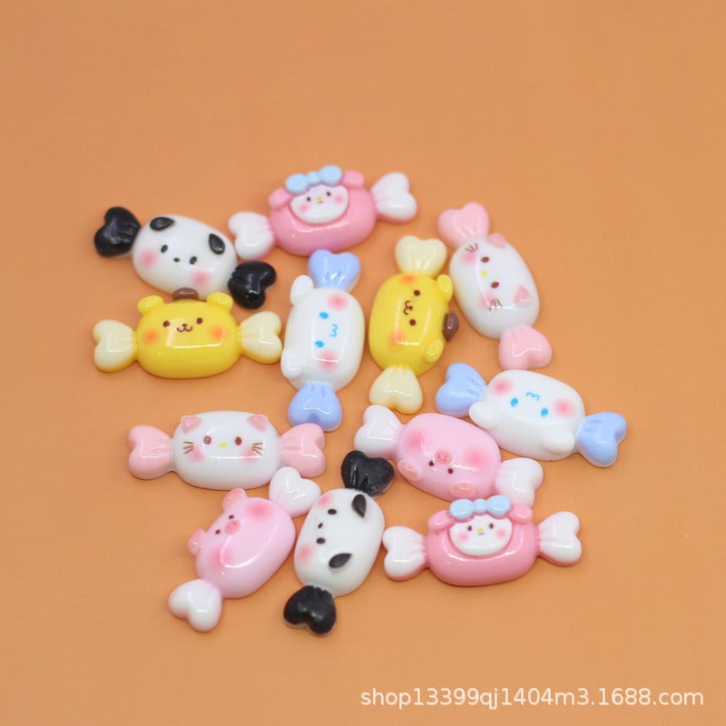 Glossy cartoon chubby Sanrio candy DIY cream glue phone case resin accessories handmade hair clips and hair ties Secondary image