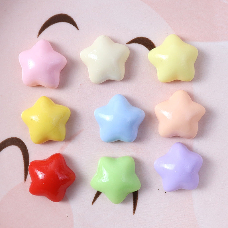 Small cream-colored pentagram accessory for DIY hair clips, handmade materials, phone case accessories, star accessories, and bracelet pendants Secondary image