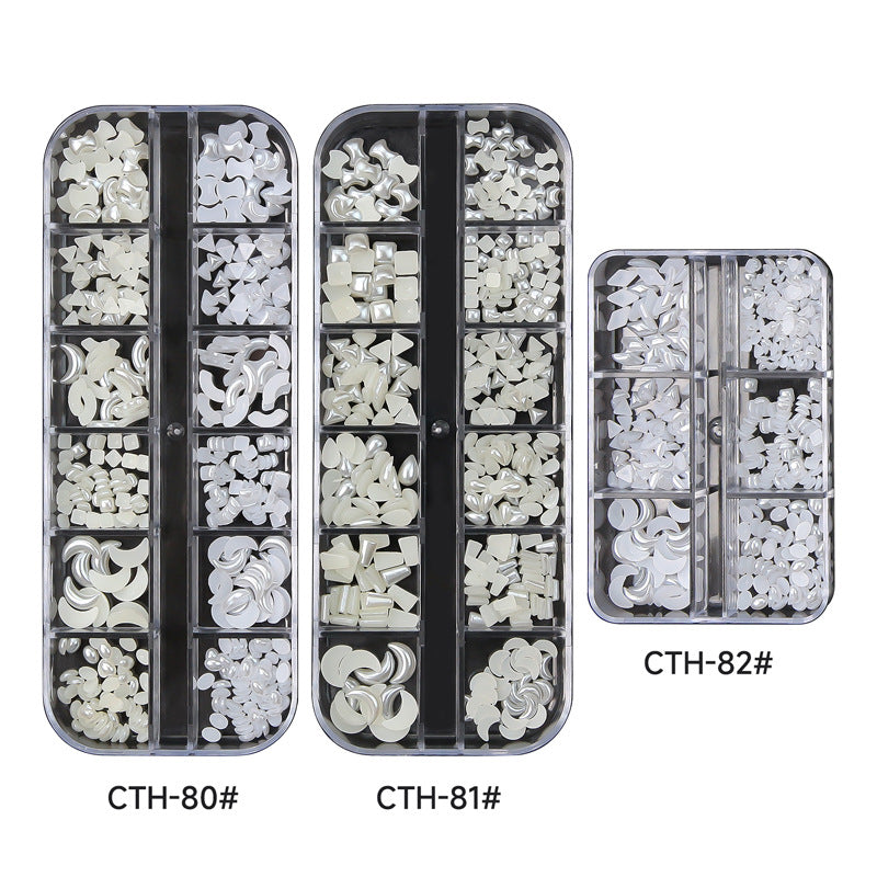 Nail art accessories small moon flat-bottomed rhinestones, ingot-shaped resin accessories, DIY decoration materials Secondary image