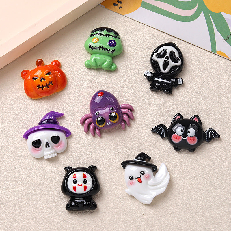 Cartoon DIY resin accessories 8 styles Halloween cream glue handmade hair clips, phone cases, shoe buckles, accessories wholesale Secondary image