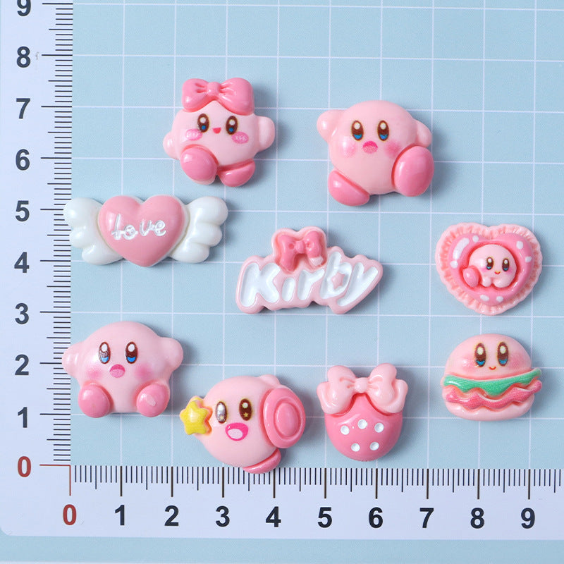 Kirby Alphabet Charms Burger DIY Cream Phone Case Resin Accessories Handmade Hair Clips and Hair Rope Decorations Secondary image
