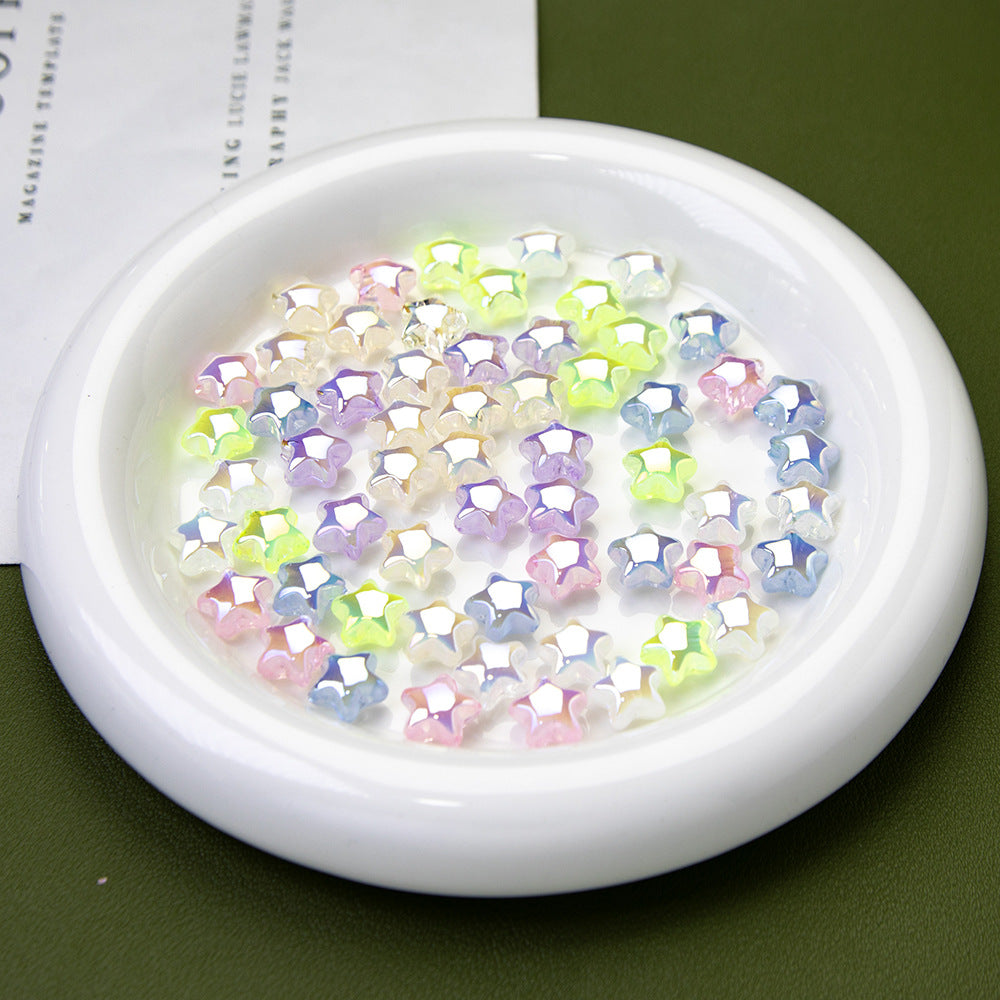 Yanlan Little Star Beads High-Gloss Electroplated Acrylic Beads Straight Hole Loose Beads DIY Phone Chain Beading Secondary image