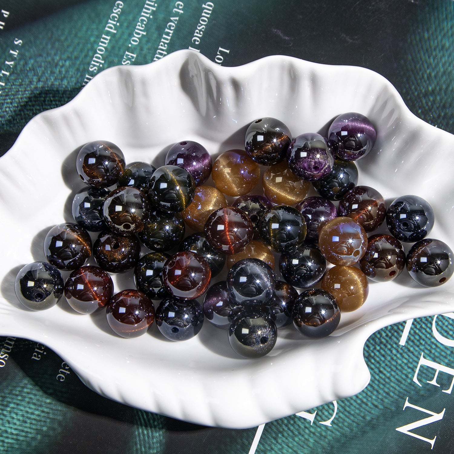 Secret Word Star Beads Electroplated Resin Beads with Through Hole DIY Mobile Phone Chain Accessories Secondary image