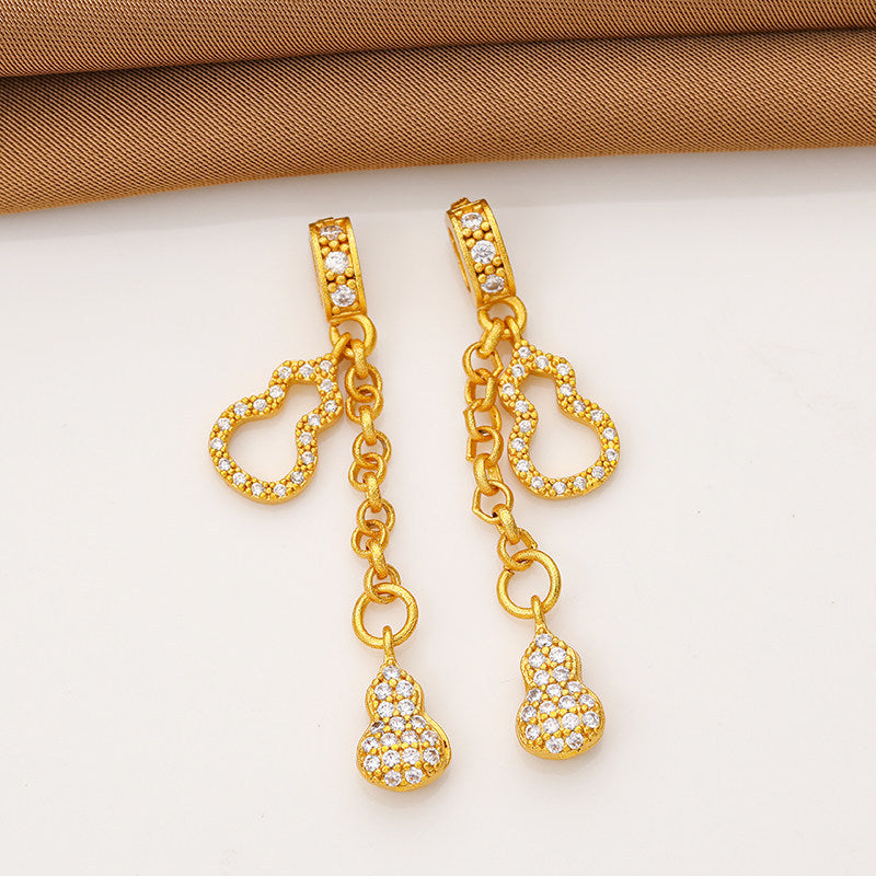 Gold-plated oil-drip koi fish, ingot, gourd, lotus flower extension chain DIY handmade beaded bracelet necklace pendant accessories Secondary image