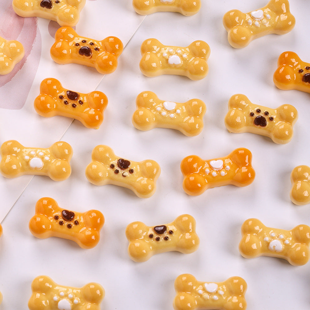 Cute bone-shaped cookie toy resin accessories for DIY hair clips, children's and pet accessories, and shoe decorations Secondary image
