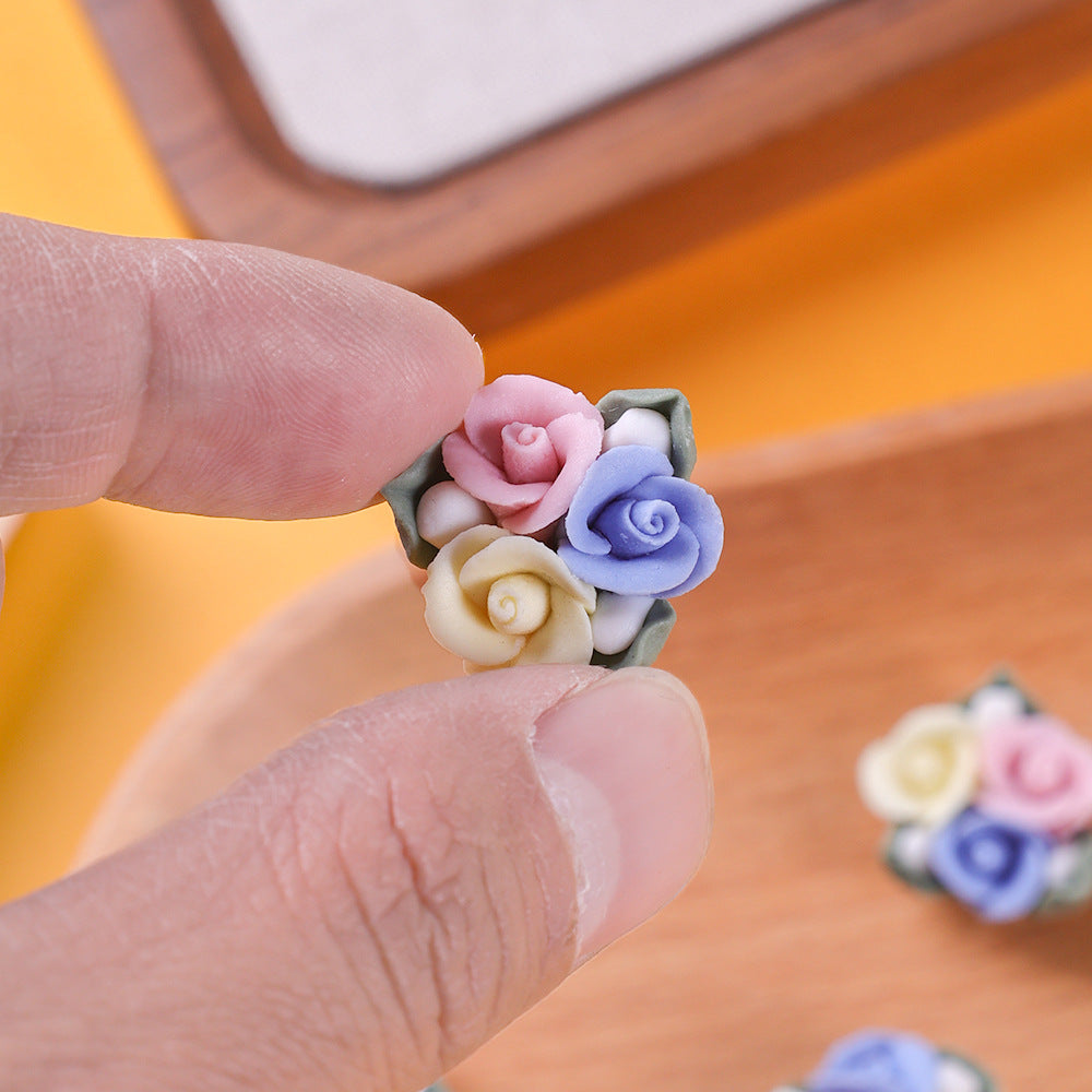 2026 Ceramic Flower DIY Ancient Style Hairpin Matte Multi-color Flower Hair Accessory Headwear Clothing Accessory Secondary image