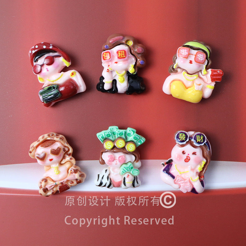 Modern and trendy resin accessories for girls, cream glue DIY hair clips, hair ties, phone case lanyards, and decorations Secondary image