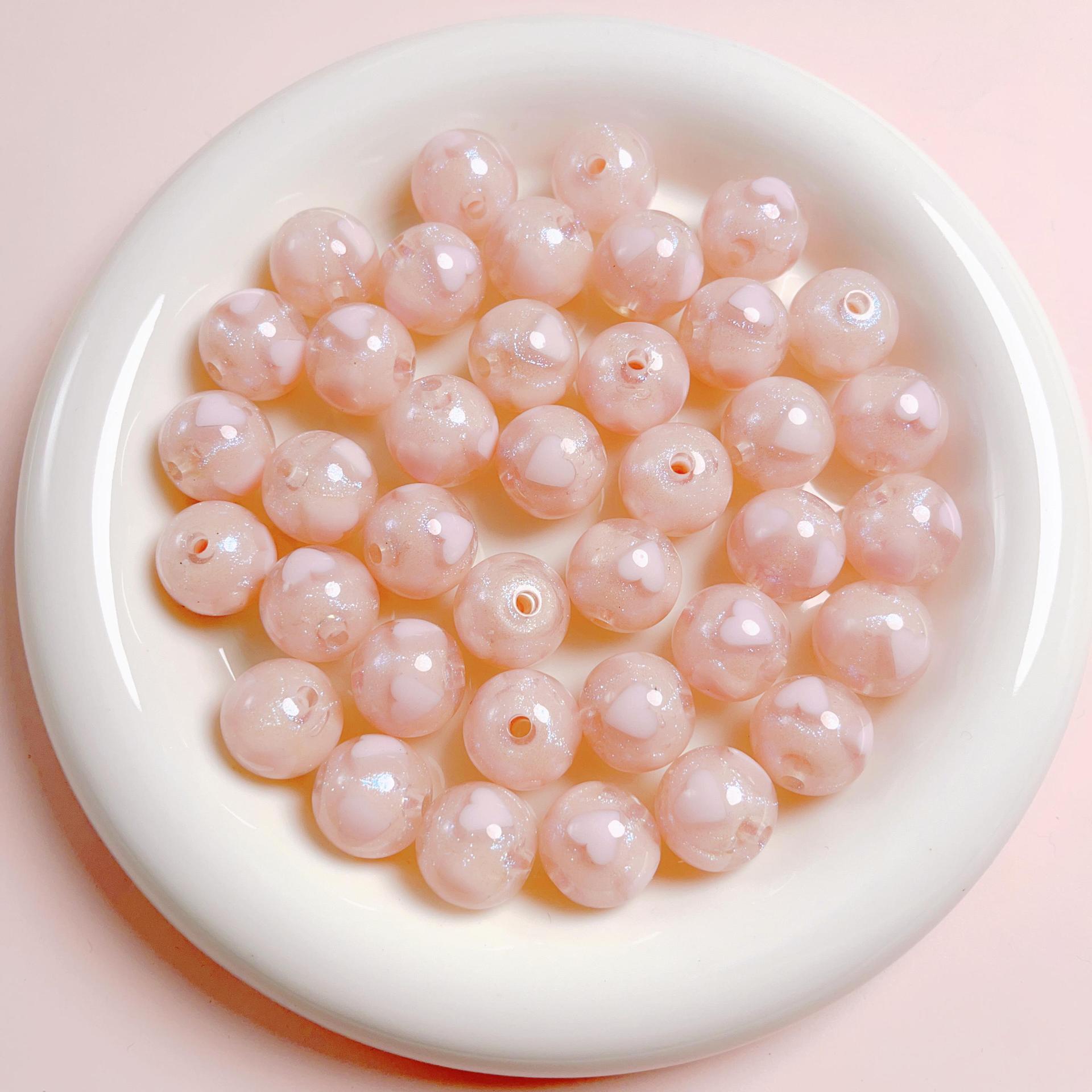 16mm colorful candy glitter heart acrylic beads for DIY handmade phone chains, keychains, and beading accessories Secondary image