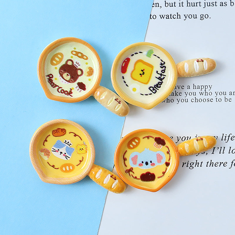 Cartoon animal bread pan DIY phone case hair clip hair tie shoe charm pendant creative ornament resin accessory Secondary image