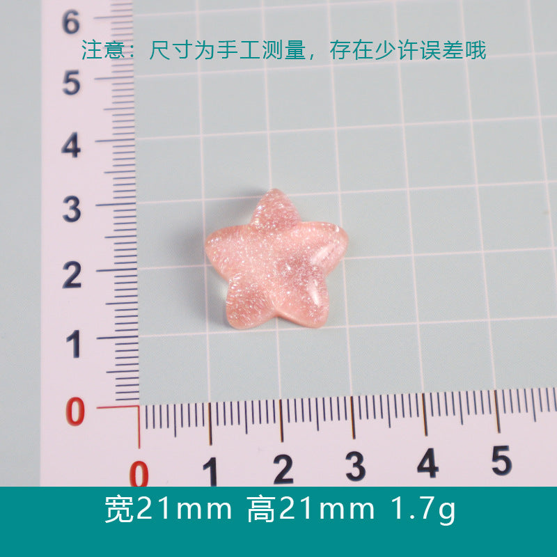 Star and pentagram ornament accessories, materials for hair clips, cute 3C digital accessories, clothing, clogs, resin Secondary image