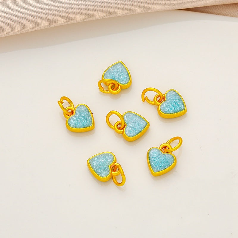 Color-retaining enamel butterfly heart pendant clasp DIY handmade necklace accessories and jewelry materials Secondary image