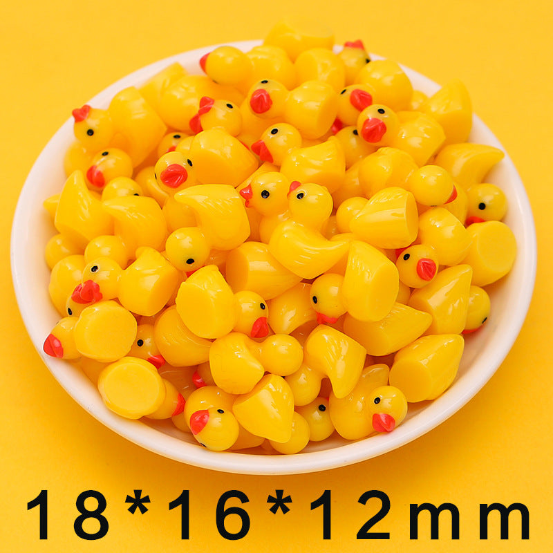 Cartoon realistic colorful glow-in-the-dark little yellow duck, cream glue DIY phone case accessory, children's toy resin accessory Secondary image