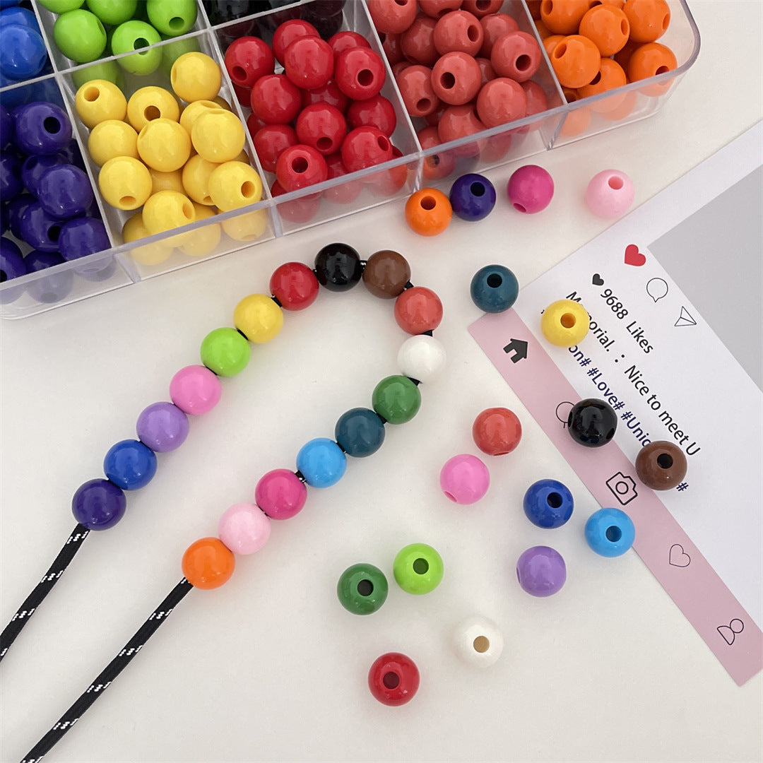 16mm acrylic large-hole round beads, versatile colorful non-fading DIY phone chain keychain beaded accessory components Secondary image