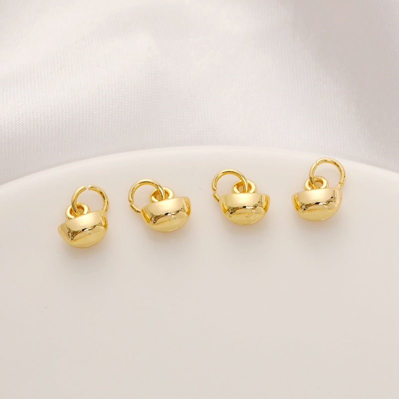 Real gold-plated color-retaining lucky bag cat paw lily of the valley small pendant decoration DIY handmade jewelry accessory Secondary image