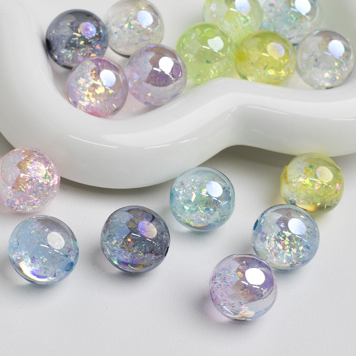 Opal Star Beads Electroplated Resin Through-Hole Loose Beads Not Easily Scratched DIY Mobile Phone Chain Accessories Secondary image