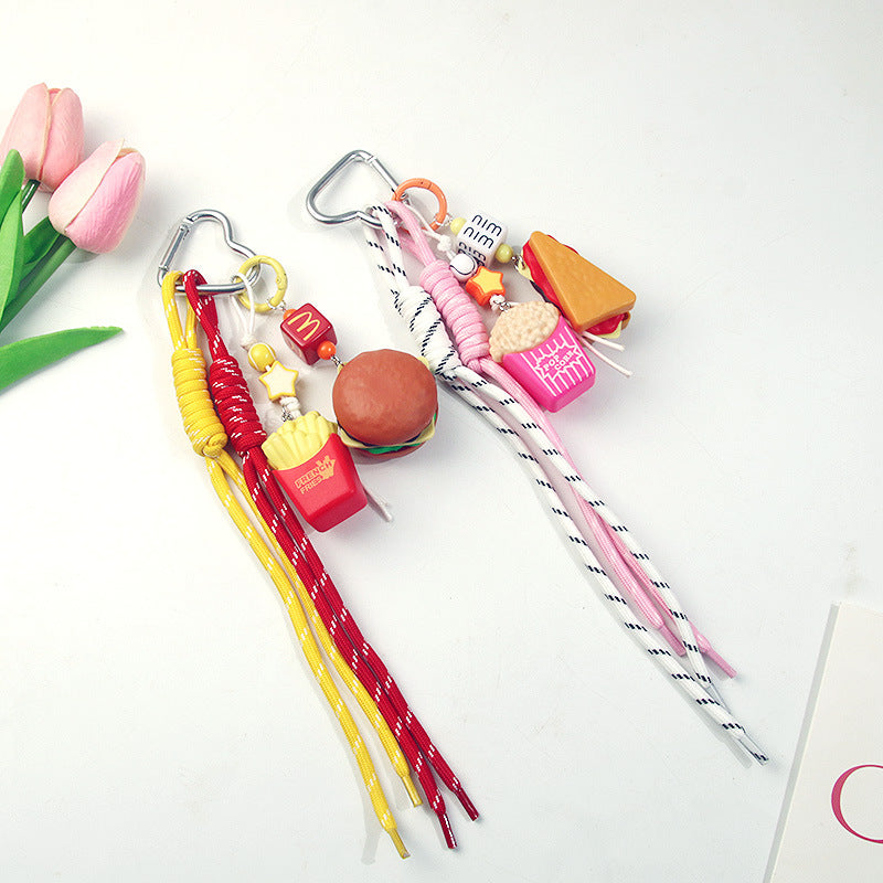 New original realistic toy food high-end bag pendant, fashionable car keychain, popular accessory set Secondary image