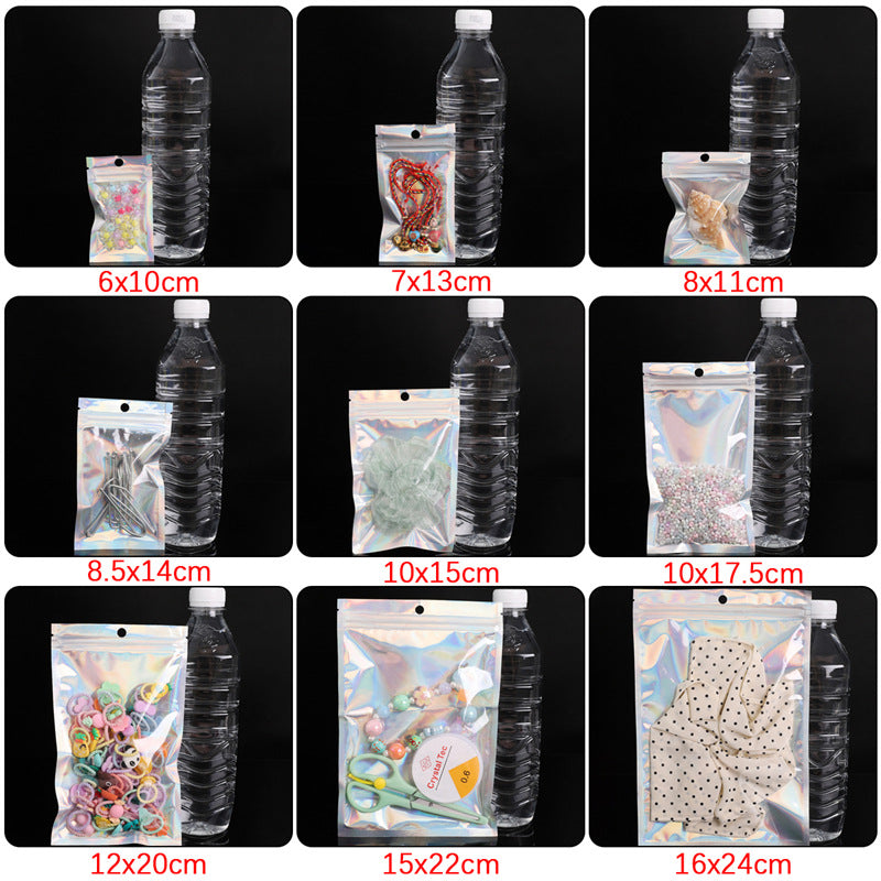 Aluminized double-sided zipper bag, single-sided 7-micron sealed bag, accessory packaging bag, DIY jewelry material sealing bag Secondary image