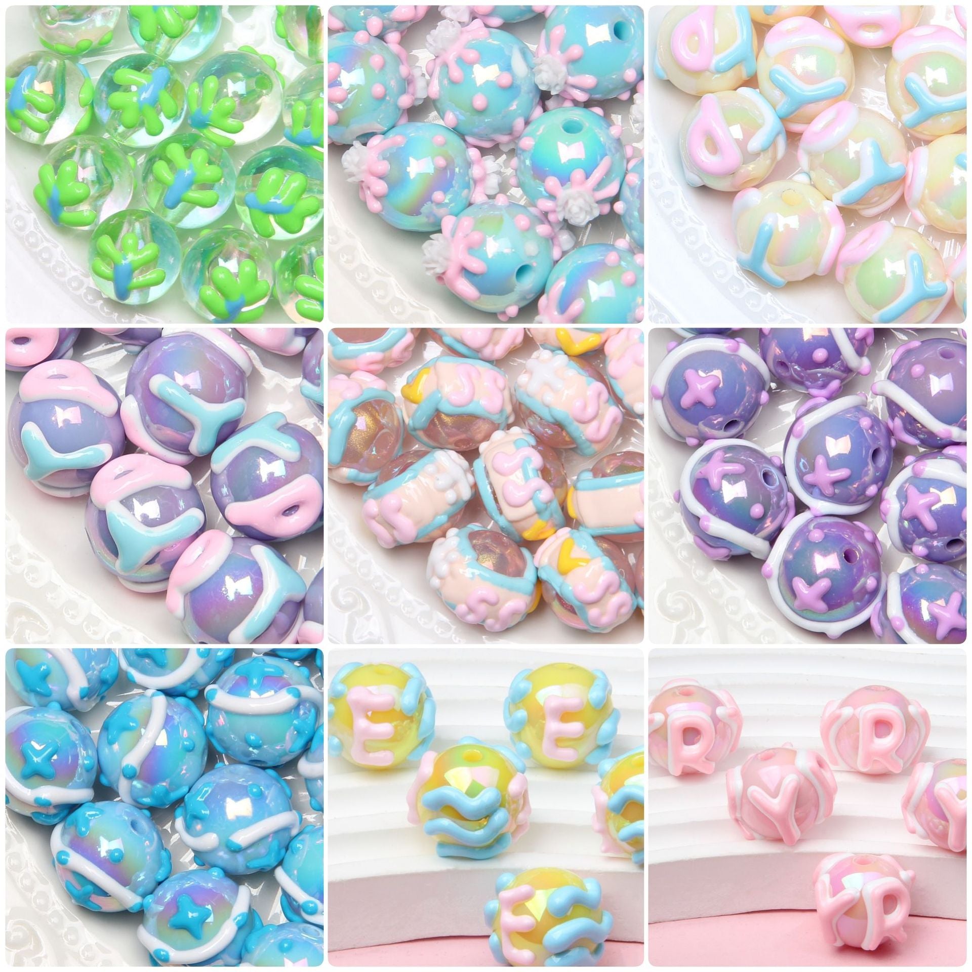 2026 heavy oil hand-painted beads, loose beads, DIY bracelet materials, phone chains, car hanging beads Secondary image