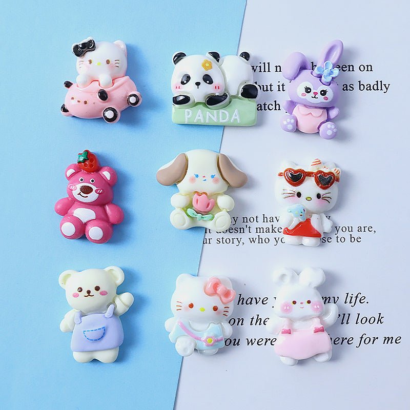 DIY Creative Jewelry Resin Cartoon Animal Flower Pendant Decorative Accessories Bear Puppy Dinosaur Rabbit Secondary image