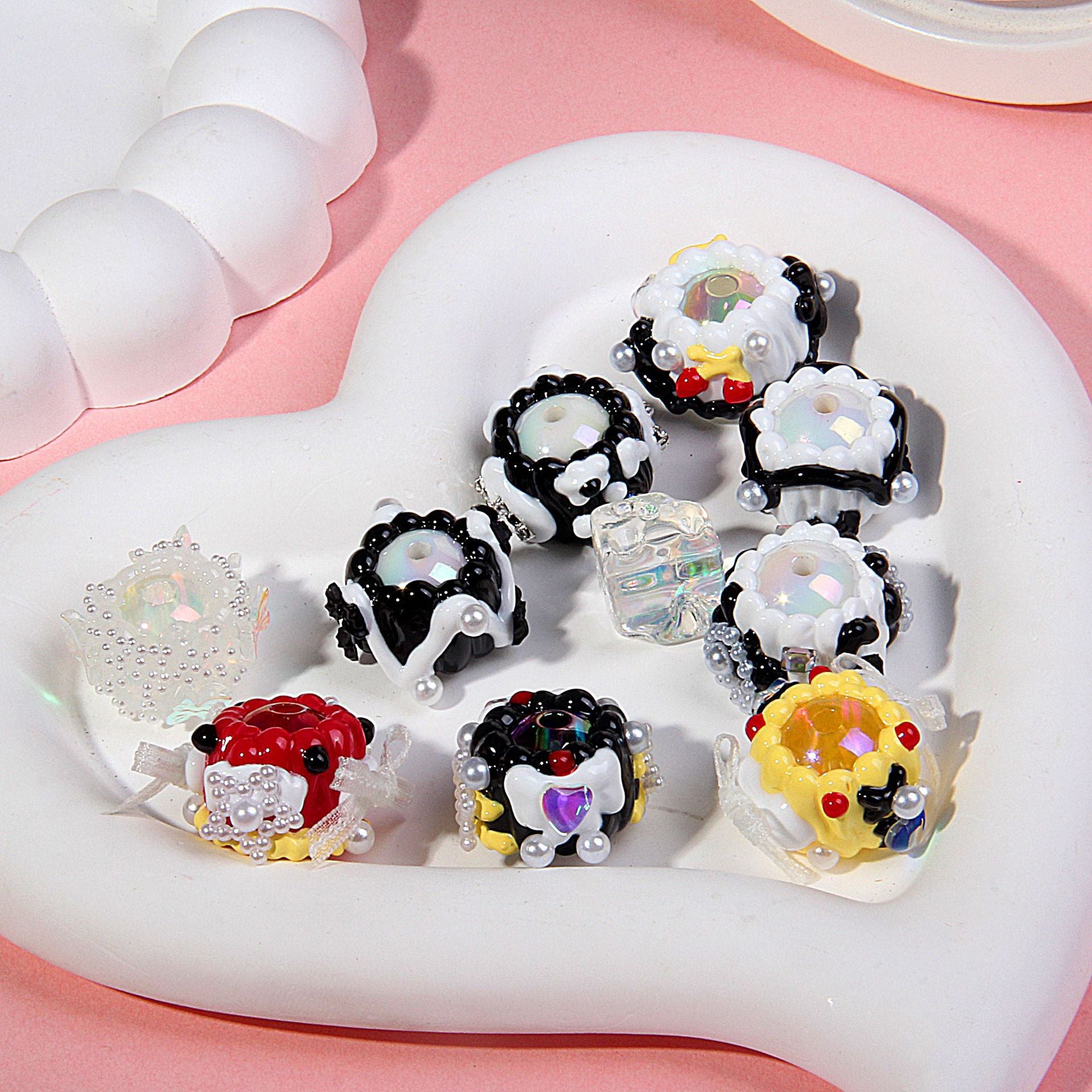 2025 Winter Heavy-Duty Hand-Painted Bead Accessories Mobile Phone Chain Beads Mixed Styles DIY Jewelry Materials Secondary image