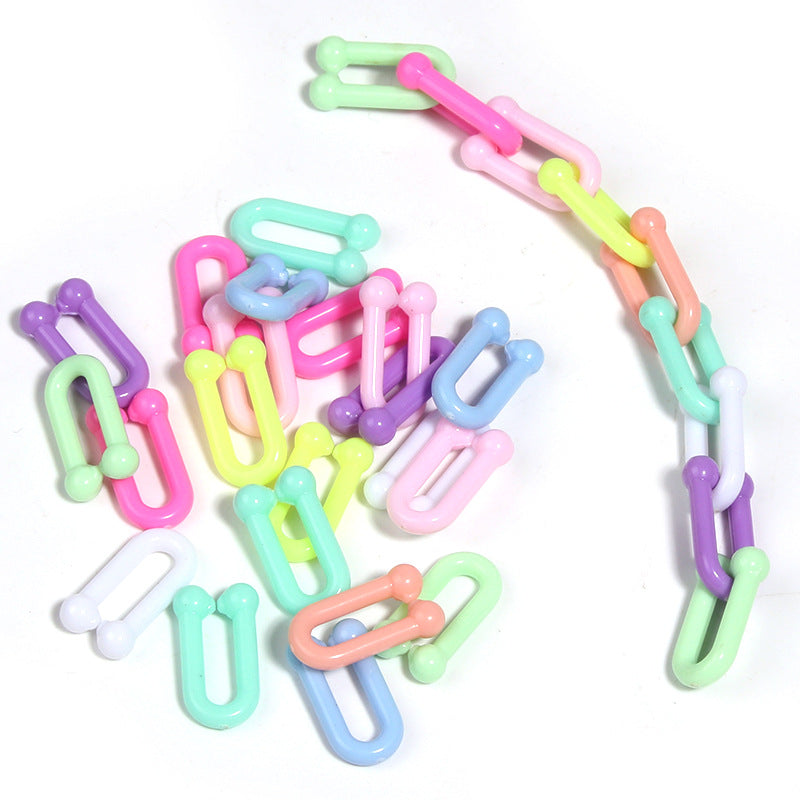 Acrylic macaron-colored chain clasp colorful DIY buckle bag chain hairpin clasp phone chain accessory Secondary image