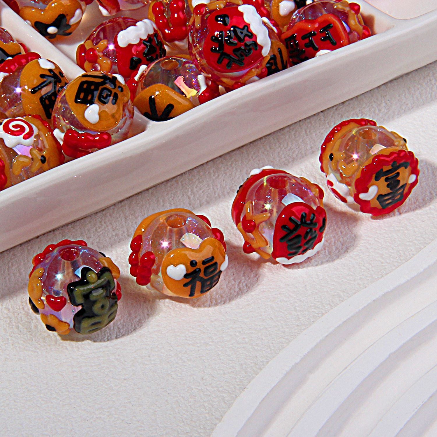 2026 Good Luck and Fortune Beads DIY Hand-painted Loose Beads for Phone Chains and Bracelets Materials Secondary image