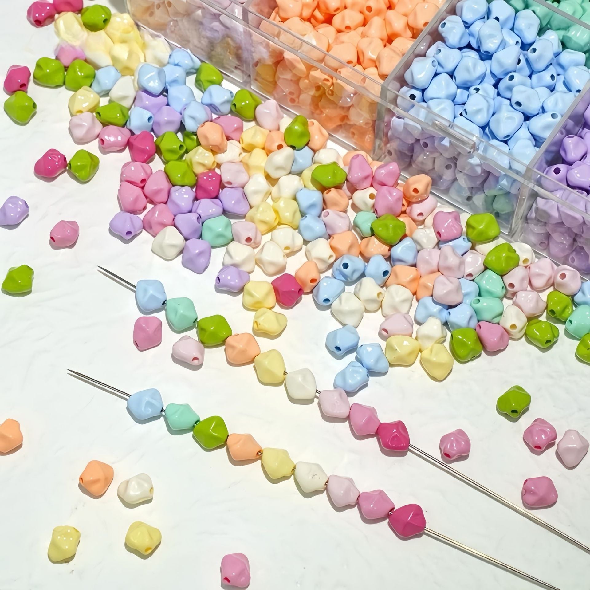 Macaron-coated star fruit beads, irregular acrylic loose beads, DIY phone chain beading materials, jewelry accessories Secondary image