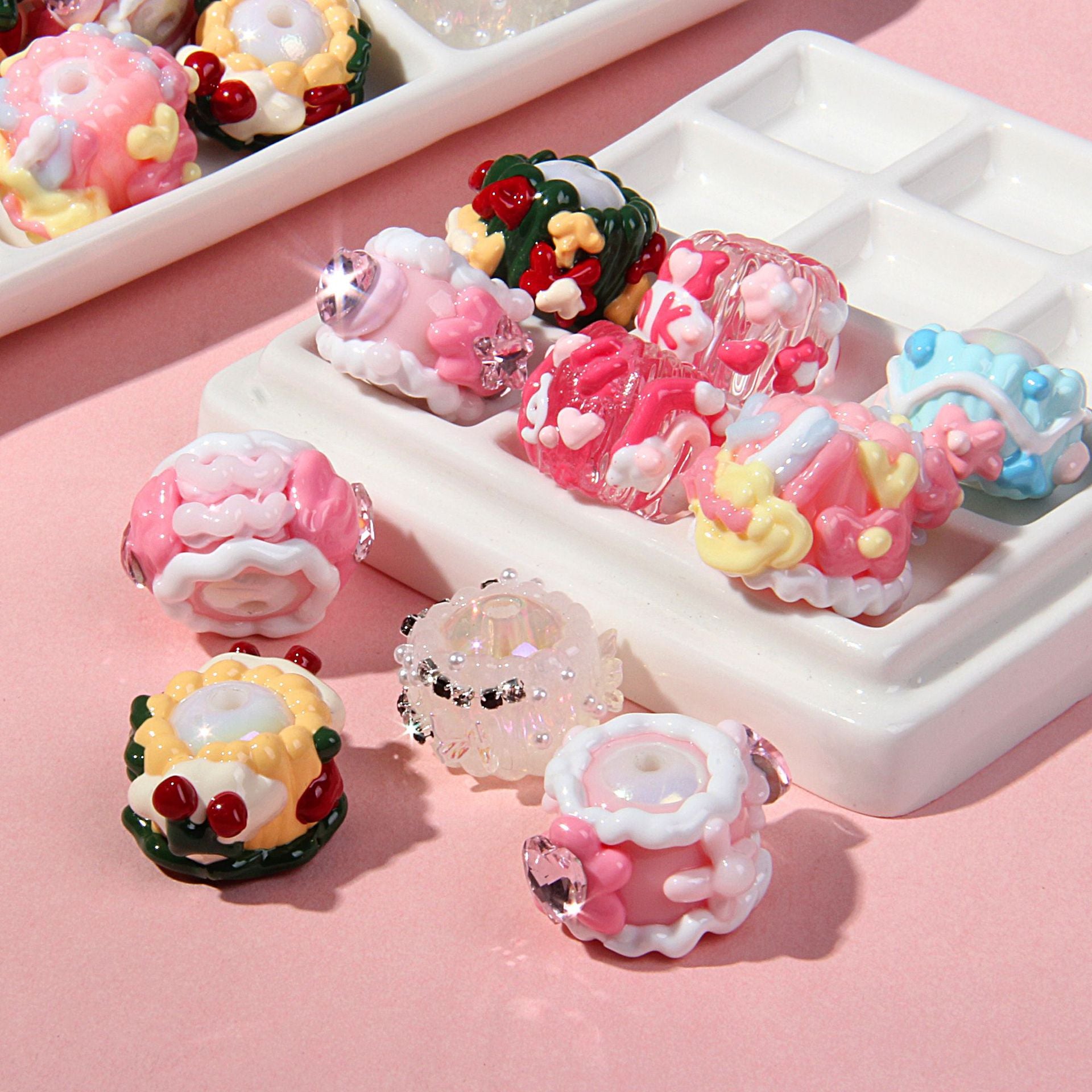 2026 mobile phone chain beads, mixed styles, DIY car hanging beads, heavy-duty oil-painted beads Secondary image