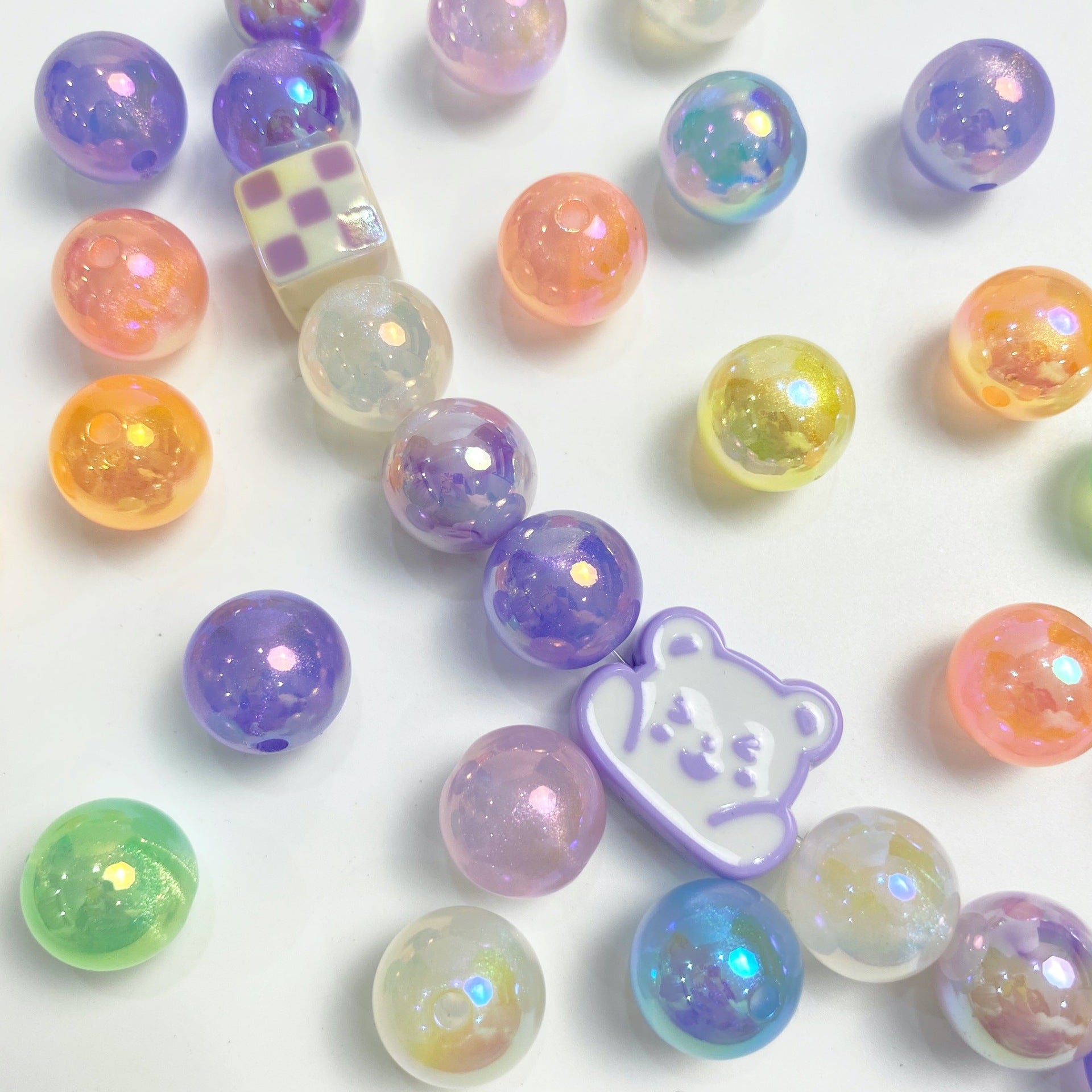 16mm Mabe luminous gold powder round beads with straight holes, loose beads for DIY handmade phone chains, beading materials, and jewelry accessories Secondary image