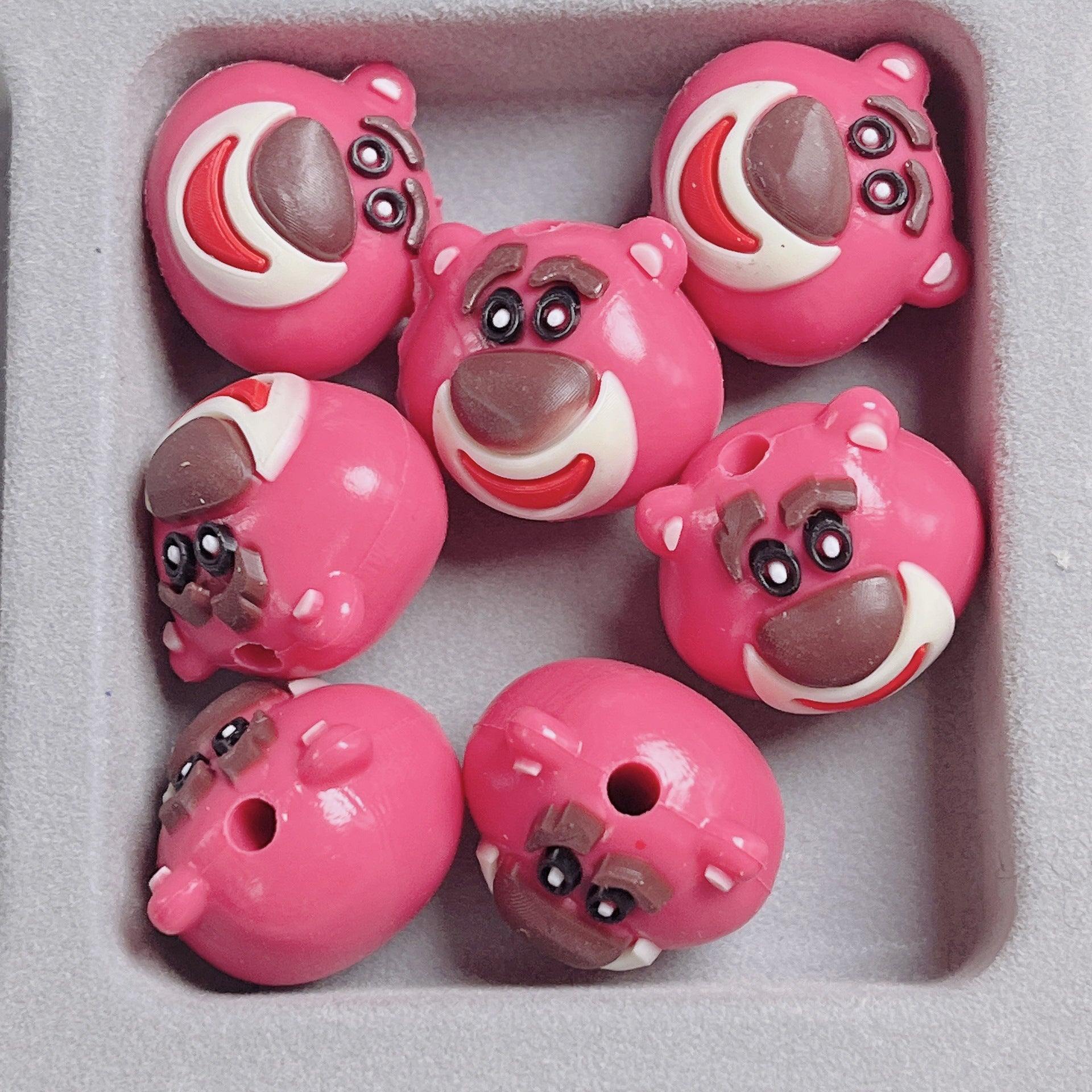 UV-coated colorful cute cartoon beads with straight holes for DIY phone chains, bag pendants, and accessory components Secondary image