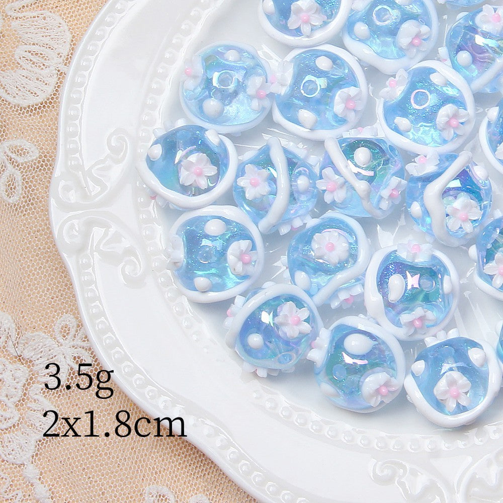 Heavy-duty adhesive beads, hand-painted acrylic beads, loose beads, beaded bracelets, DIY accessories, car hangings, phone chain materials Secondary image