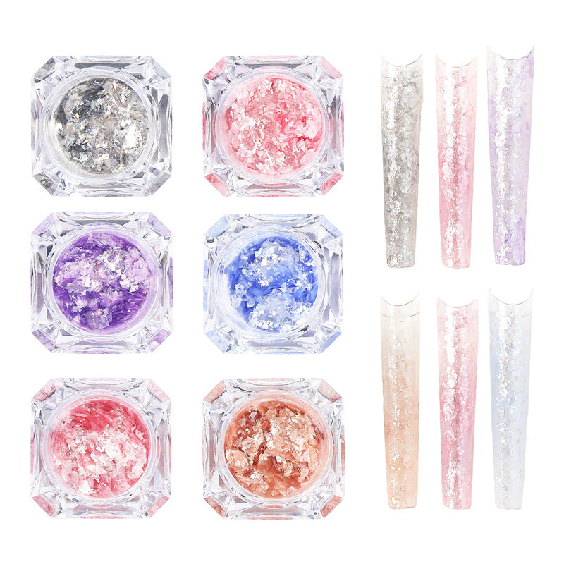 Nail art accessories: multi-color laser glitter, sparkling and irregular glitter powder, eyeshadow, DIY nail decorations Secondary image