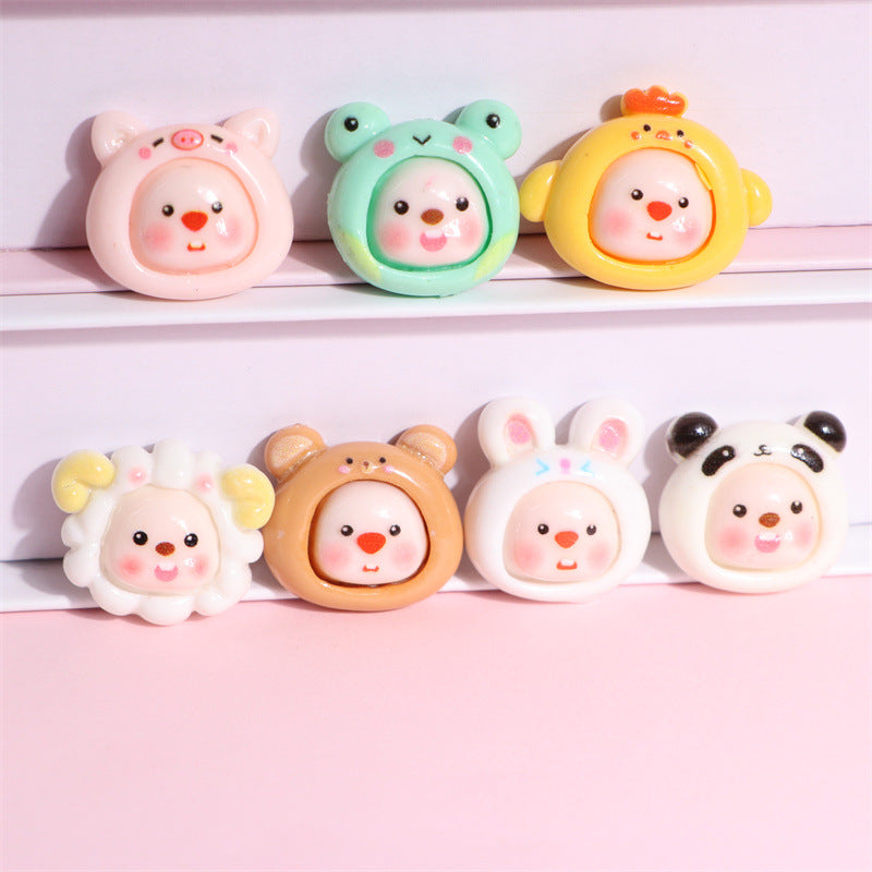 Cartoon glossy beaver head DIY resin accessory for handmade hair clips, phone cases, water cups, and headwear Secondary image