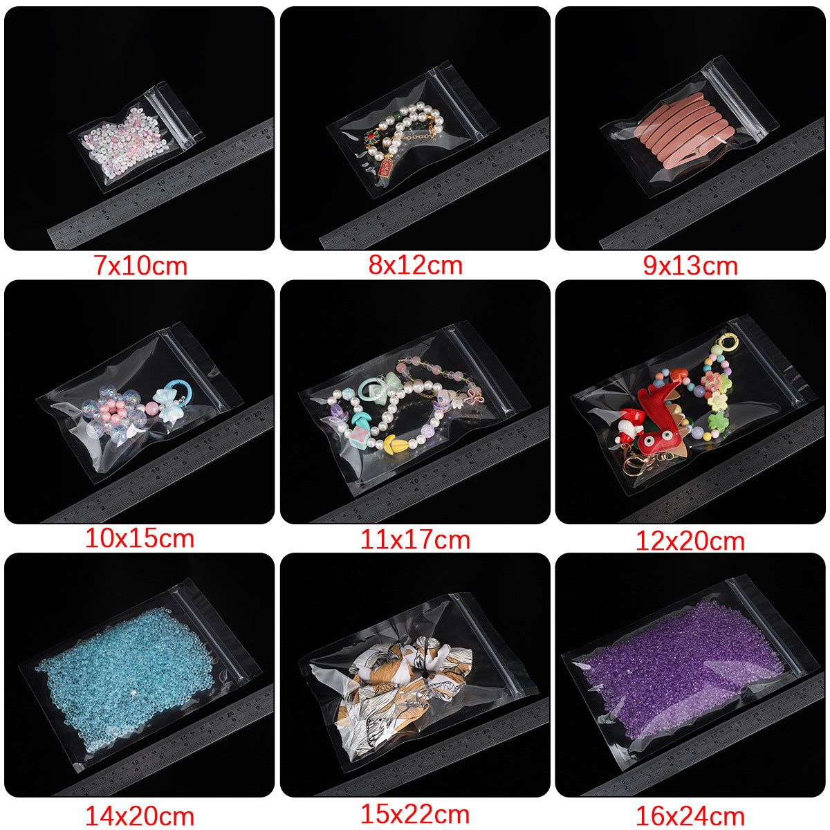 Thickened PE high-transparency self-sealing bag, gusseted bag, self-adhesive DIY handmade jewelry packaging bag, sealing bag Secondary image