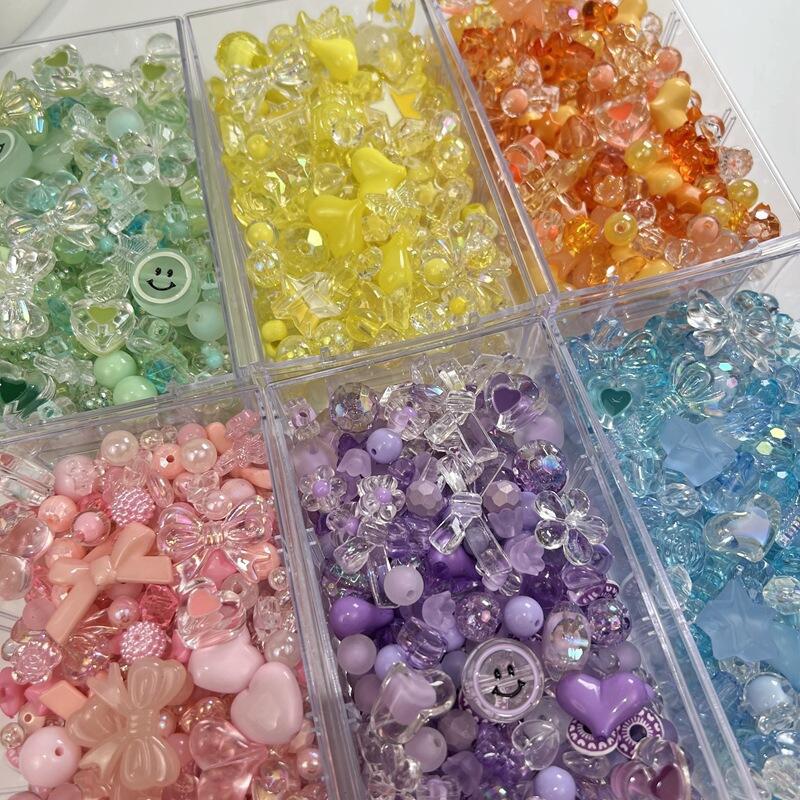 Acrylic material jewelry accessories, loose beads in random colors and styles for DIY phone chains, children's hair accessories, and rubber bands Secondary image