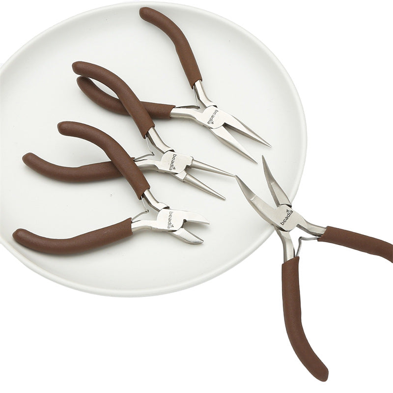 Handmade DIY pliers, brown needle-nose pliers, jewelry pliers, multifunctional round-nose pliers, mini jewelry wire-wrapping and beading tools Secondary image