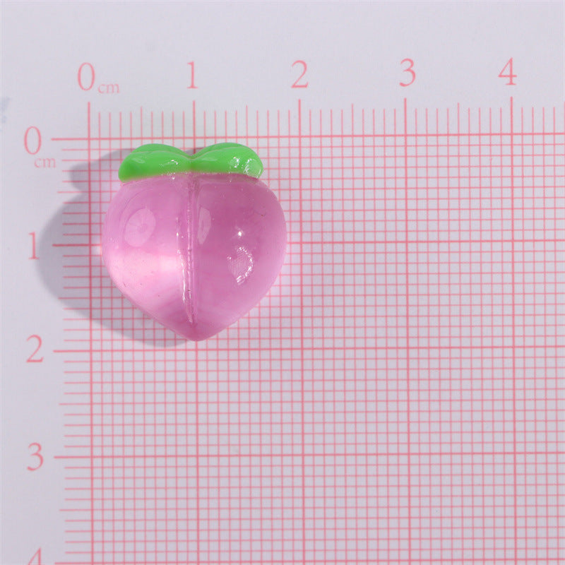 Transparent pearlescent fruit-colored artificial strawberries DIY accessory parts for water cups and phone cases resin stickers Secondary image