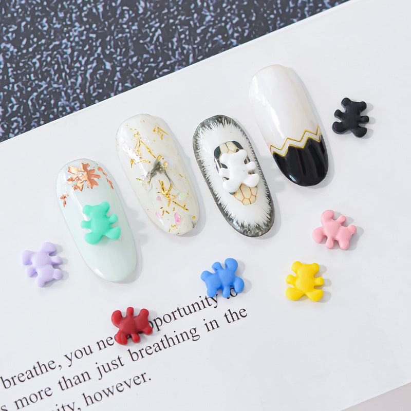 Nail art frosted bear decorations cute Japanese-style fresh three-dimensional nail decorations Secondary image
