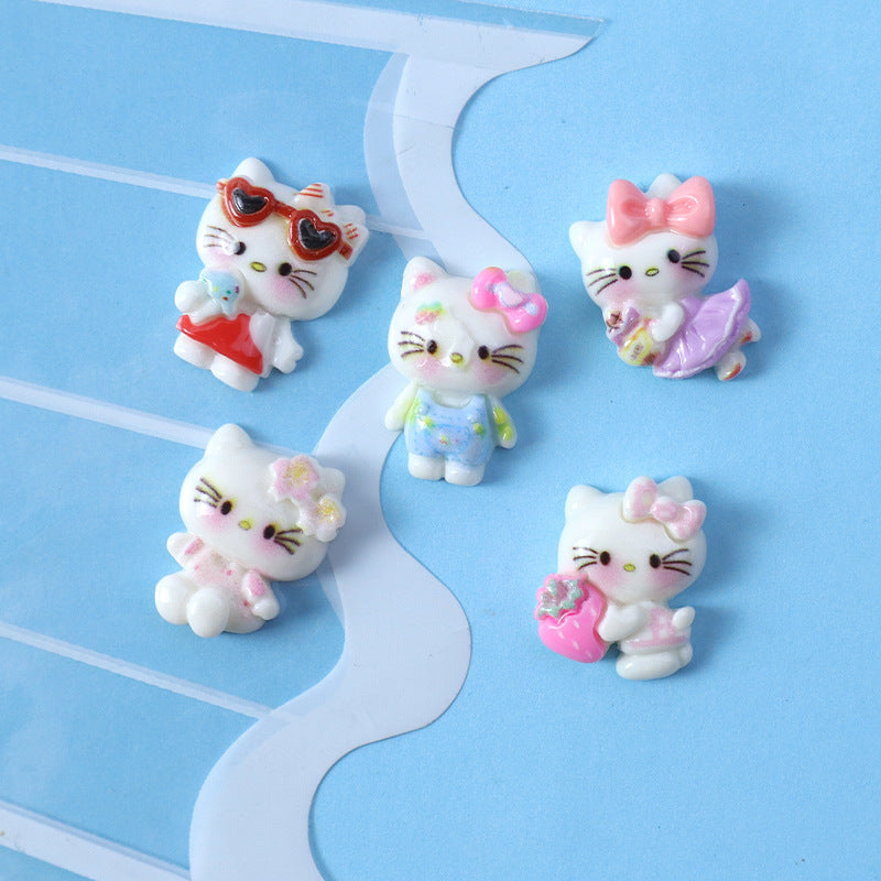 Sunglasses, skirt, cat, shiny cartoon DIY cream glue doll machine accessories, hair clips, Guka patches, shoe buckles, resin Secondary image